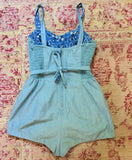 1950s Pale Blue Swimsuit / Playsuit