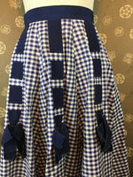 1950s Gingham Skirt with Bows