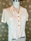 1940s Button Front Rayon Blouse