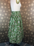 1950s Belted Cotton Print Skirt