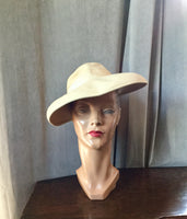 1940s Ivory Felt Hat