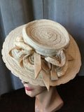 1940s Straw Boater Style Tilt Hat