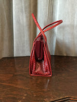 1940s Red Reptile Purse