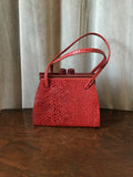 1940s Red Reptile Purse