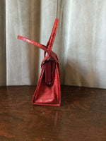 1940s Red Reptile Purse