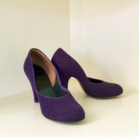 1940s Purple Suede Pumps