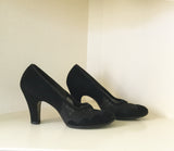 1940s Suede & Mesh Pumps