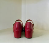 1950s Red Peeptoe Wedges