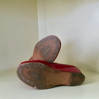 1950s Red Peeptoe Wedges