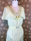 1930s Green Chiffon Day Dress