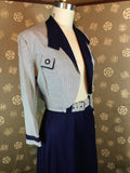 RESERVED 1940s Navy/White Houndstooth Suit