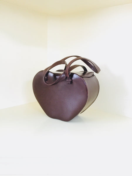 1950s Heart-Shaped Leather Box Purse by Rosenfeld