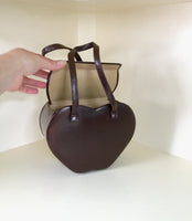 1950s Heart-Shaped Leather Box Purse by Rosenfeld