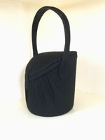 1940s Black Felt Bucket Purse