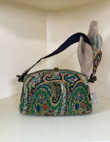 1940s Paisley Pleated Box Purse