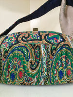 1940s Paisley Pleated Box Purse