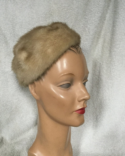 1950s Blonde Mink Pillbox