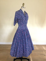 1950s Rose Print Dress