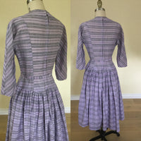 1950s Purple Striped Dress