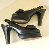 1940s Navy Peeptoe Platforms