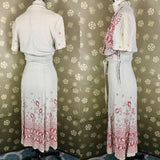 1940s Border Print Dress