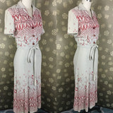 1940s Border Print Dress