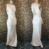 1930s Bias White Evening Gown