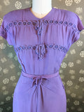 1940s Lilac Bows Dress