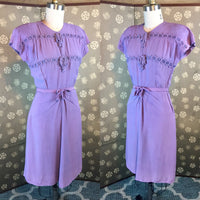 1940s Lilac Bows Dress