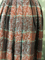 1950s Boucle Plaid Skirt