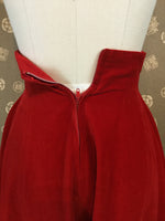 1950s Red Velvet Bolero and High Waisted Skirt Set