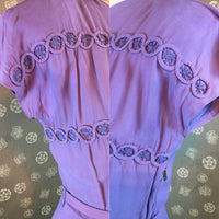 1940s Lilac Bows Dress