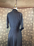 1950s Full Skirted Dress with Velvet Trim