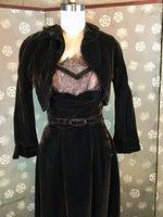 1950s Velvet and Lace Strapless Dress with Jacket