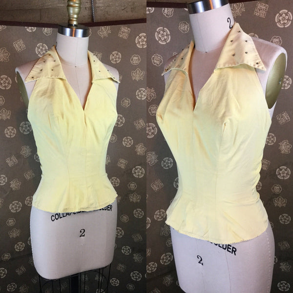 1950s Halter Top with Bejeweled Collar